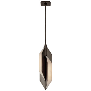 Buy bronze-with-alabaster-glass-and-natural-cream-shade Ophelion Pendant by Visual Comfort Signature