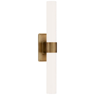 Buy hand-rubbed-antique-brass-with-white-glass-glass-and-white-shade Presidio Outdoor (Damp) Sconce by Visual Comfort Signature