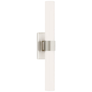 Buy polished-nickel-with-white-glass-glass-and-white-shade Presidio Outdoor (Damp) Sconce by Visual Comfort Signature