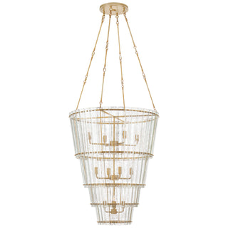 Buy hand-rubbed-antique-brass-with-antique-mirror-glass-and-clear-shade Cadence Outdoor (Damp) Chandelier by Visual Comfort Signature