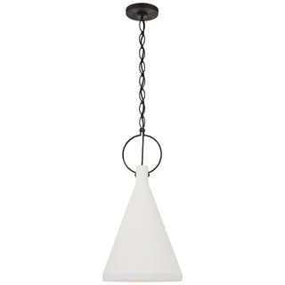 Buy natural-rust-with-plaster-white-glass Limoges Pendant by Visual Comfort Signature