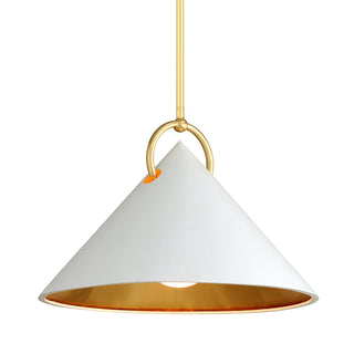 Buy gold-leaf-white Charm Pendant by Corbett Lighting
