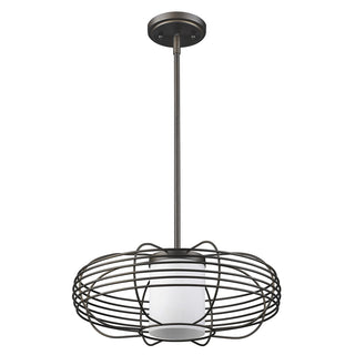 Buy oil-rubbed-bronze-and-white-shade Loft Pendant by Acclaim Lighting