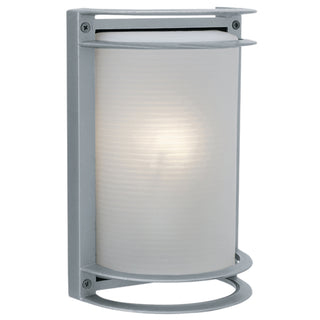 Buy satin-with-ribbed-frosted-glass-and-frosted-shade Nevis Outdoor (Wet) Sconce by Access