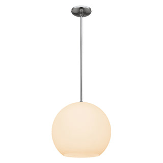 Buy brushed-steel-with-opal-glass-and-opal-shade Nitrogen Pendant by Access