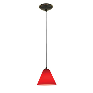 Buy oil-rubbed-bronze-with-red-glass-and-purple-shade Martini Pendant by Access