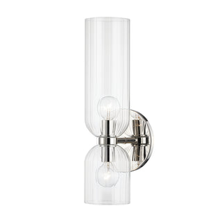 Buy polished-nickel-with-clear-glass-and-clear-textured-shade Sayville Outdoor (Damp) Sconce by Hudson Valley