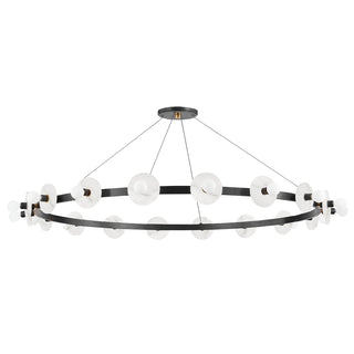 Buy aged-old-bronze-and-white-shade Austen Outdoor (Damp) Chandelier by Hudson Valley