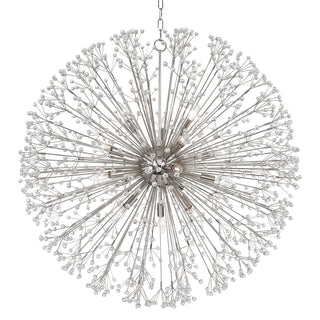 Buy polished-nickel-and-clear-shade Dunkirk Outdoor (Damp) Chandelier by Hudson Valley