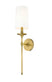 Rubbed Brass with White Glass and White Shade