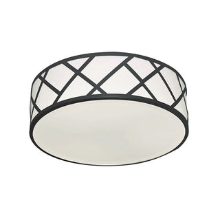 Buy black-with-white-steel-glass-and-white-shade Haven Outdoor (Damp) Flush Mount Ceiling Light by AFX Lighting