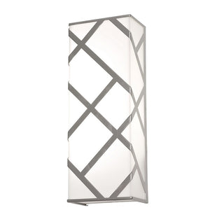 Buy satin-nickel-with-white-acrylic-glass-and-white-shade Haven Outdoor (Damp) Sconce by AFX Lighting