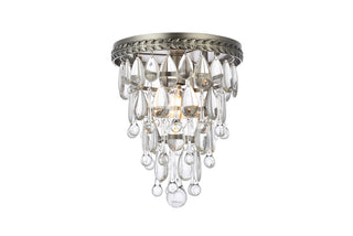 Buy antique-silver-with-clear-glass-and-clear-shade Nordic Flush Mount Ceiling Light by Elegant Lighting