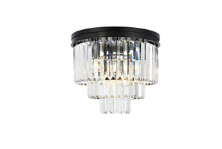 Buy matte-black-with-clear-glass-and-clear-shade Sydney Flush Mount Light by Elegant Lighting