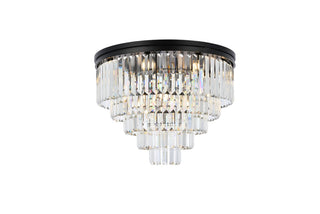Buy matte-black-with-clear-glass-and-clear-shade Sydney Flush Mount Ceiling Light by Elegant Lighting
