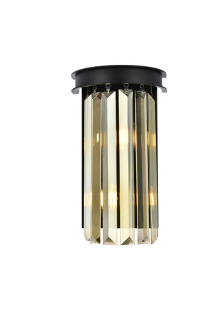 Buy matte-black-with-golden-teak-smoky-glass-and-amber-brown-shade Sydney Outdoor (Damp) Sconce by Elegant Lighting