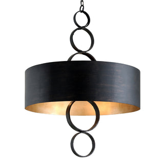 Buy charred-copper-with-charred-copper-glass-and-black-shade Rivington Chandelier by Troy Lighting
