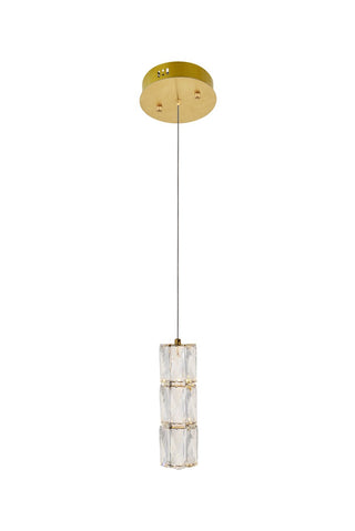 Buy gold-and-clear-shade Polaris Pendant by Elegant Lighting