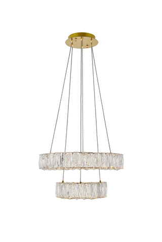 Buy gold-and-clear-shade Monroe Pendant by Elegant Lighting