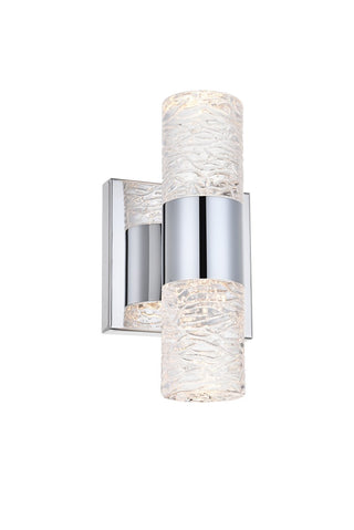 Buy chrome-with-clear-glass-and-clear-textured-shade Vega Outdoor (Damp) Sconce by Elegant Lighting