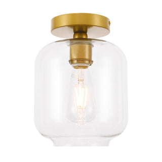 Buy brass-with-clear-glass-and-clear-shade Collier Flush Mount Ceiling Light by Elegant Lighting