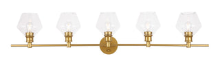 Buy brass-with-clear-glass-and-clear-shade Gene Outdoor (Damp) Sconce by Elegant Lighting