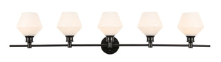 Buy black-with-frosted-white-glass-and-white-shade Gene Outdoor (Damp) Sconce by Elegant Lighting