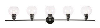 Buy black-with-clear-glass-and-clear-shade Collier Outdoor (Damp) Sconce by Elegant Lighting