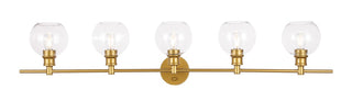 Buy brass-with-clear-glass-and-clear-shade Collier Outdoor (Damp) Sconce by Elegant Lighting