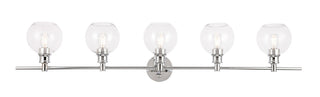 Buy chrome-with-clear-glass-and-clear-shade Collier Outdoor (Damp) Sconce by Elegant Lighting