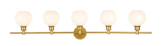 Buy brass-with-frosted-white-glass-and-white-shade Collier Outdoor (Damp) Sconce by Elegant Lighting