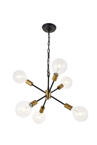 Buy matte-black-and-gold-shade Nolan Pendant by Elegant Lighting