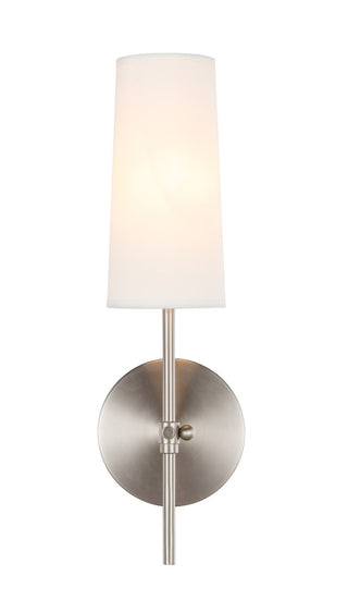 Buy burnished-nickel-with-white-glass-and-white-shade Mel Outdoor (Damp) Sconce by Elegant Lighting