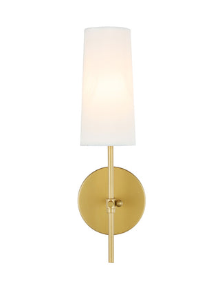 Buy brass-with-white-glass-and-white-shade Mel Outdoor (Damp) Sconce by Elegant Lighting