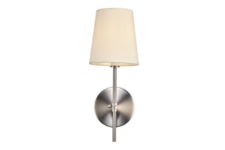 Buy burnished-nickel-with-off-white-glass-and-white-shade Mel Outdoor (Damp) Sconce by Elegant Lighting