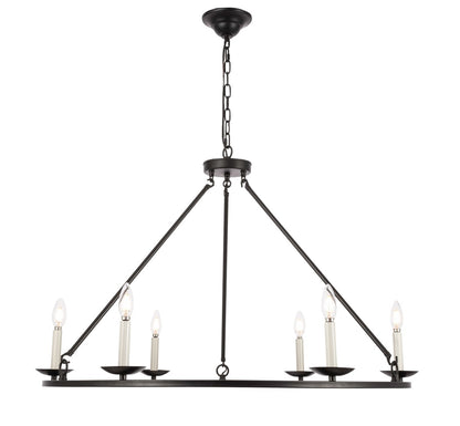 Maine Chandelier by Elegant Lighting – Lights: 6 Light (36.00"L x 36.00"W x 24.00"H) – Finish: Black – Elegant Lighting-LD6010D36BK