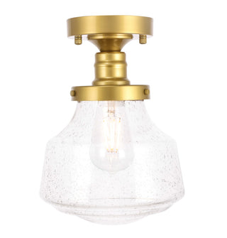 Buy brass-with-clear-bubble-glass-and-clear-seedy-shade Lyle Flush Mount Light by Elegant Lighting