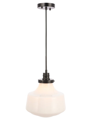 Buy black-with-frosted-white-glass-and-white-shade Lyle Pendant by Elegant Lighting