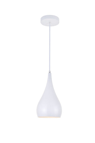 Buy white-with-white-glass-and-metal-shade Nora Pendant by Elegant Lighting