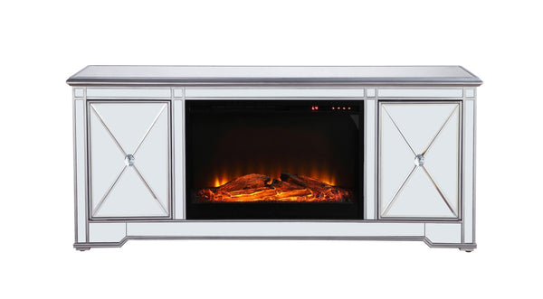Modern TV Stand With Fireplace Insert by Elegant Lighting