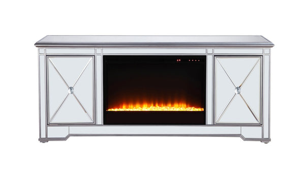 Modern TV Stand With Fireplace Insert by Elegant Lighting