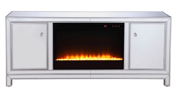 Modern TV Stand With Fireplace Insert by Elegant Lighting