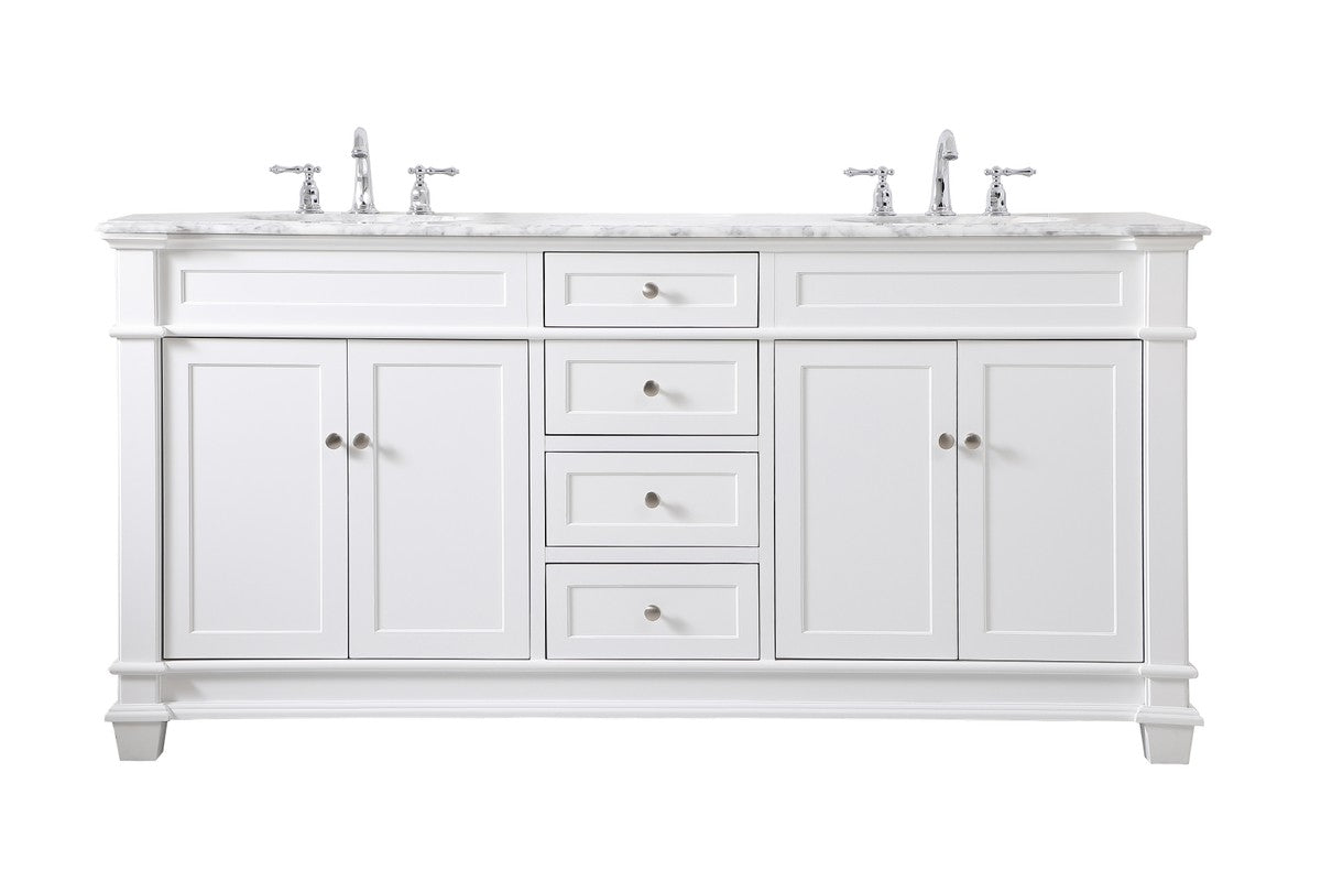 Wesley Vanity by Elegant Lighting – Lights: One Light (72.00"L x 21.50"W x 35.00"H) – Finish: White – Elegant Lighting-VF50072DWH