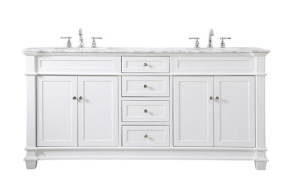 Wesley Vanity by Elegant Lighting – Lights: One Light (72.00"L x 21.50"W x 35.00"H) – Finish: White – Elegant Lighting-VF50072DWH