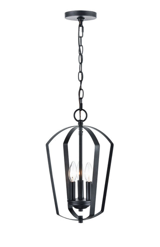 Buy matte-black-with-etched-white-glass Ivey Lake Chandelier by Millennium