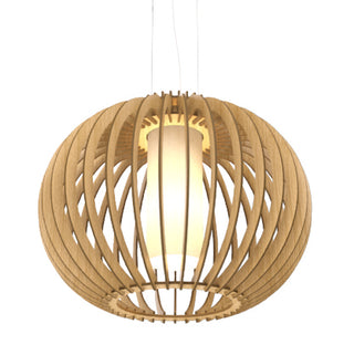 Buy louro-freijo-and-beige-tan-shade Stecche di Legno Outdoor (Damp) Pendant by Accord Lighting