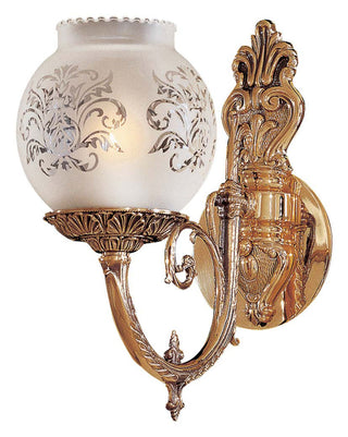 Buy antique-classic-brass-with-frosted-etched-glass-and-frosted-shade Metropolitan Sconce by Metropolitan