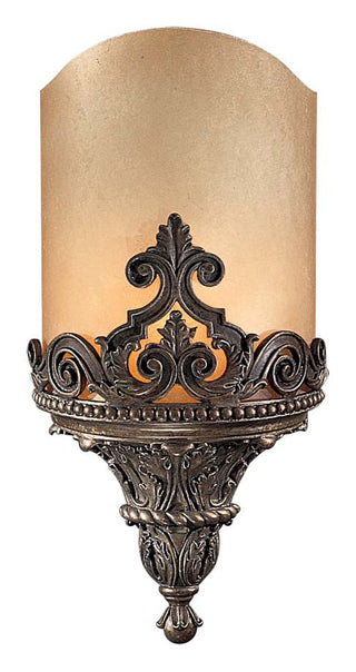 Buy aged-bronze-with-double-french-scavo-glass-and-amber-brown-shade Metropolitan Family Sconce by Metropolitan