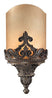Aged Bronze with Double French Scavo Glass and Amber/Brown Shade
