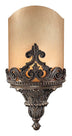 Aged Bronze with Double French Scavo Glass and Amber/Brown Shade